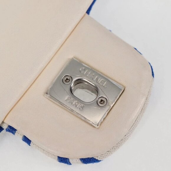 CHANEL Chain Shoulder Bag Canvas White Multicolor CC Auth 117109AM - Picture 12 of 16